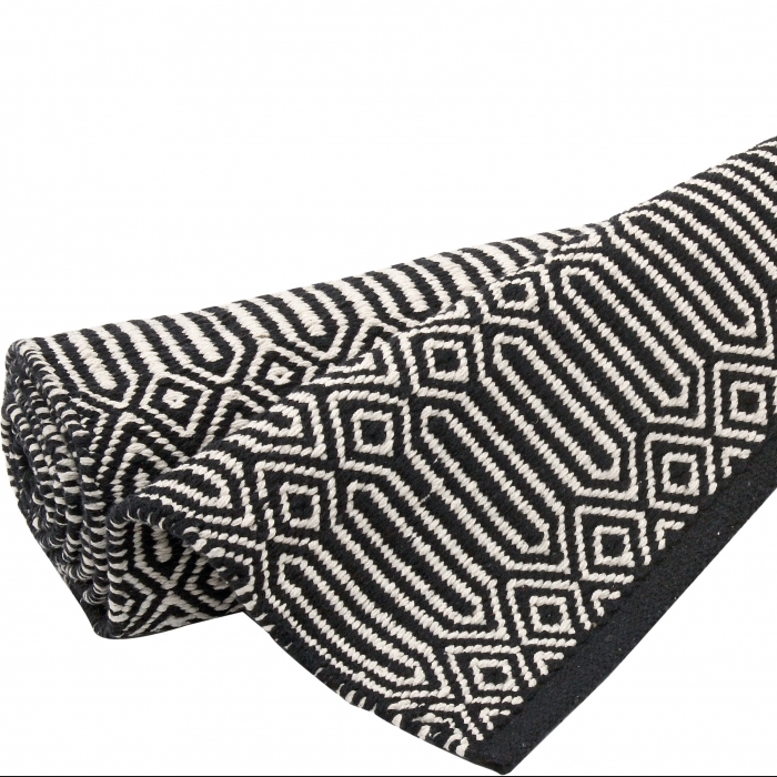 Teppich Braid, 200 x 300 cm, schwarz/weiss bei Le Bon Jour