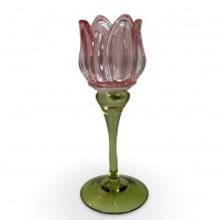  GLASKUNST LICHT Blume lila