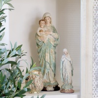  FIGUR Sancta Maria mit Jesukind H 57 cm