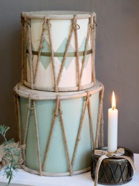  SKANDINAVISCHE WEIHNACHT Trommel Jul - groß, unifarben