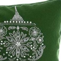  Grandezza Kissen Smaragd und Perlenornament