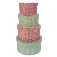  Meander Geschenkbox 4-er Set rosa und türkis