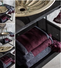  Handtuch Bauhaus Grafit Pflaume 40 x 60 cm