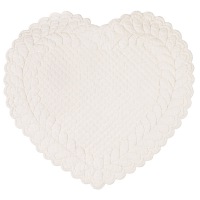  Boutis Tischset Herz, 42 x 42 cm, cream