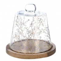  Glasglocke mit Platte Golden Times