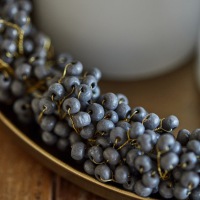  ENSEMBLE Beerenkranz - Tablett - 3 LED Kerzen