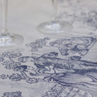  Tischläufer Versailles 50 x 160 cm, blau