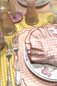  SERVIETTE Gitane Vichy Rosa Corallo