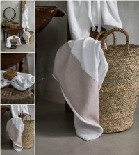  Handtuch Bauhaus Weiß Puderrosa 100 x 150 cm