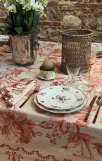  SERVIETTE Eden Millerighe Rosa Corallo