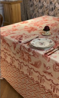  SERVIETTE Eden Millerighe Rosa Corallo