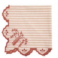 SERVIETTE Eden Millerighe Rosa Corallo