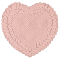  Boutis Tischset Herz, 42 x 42 cm, soft rose