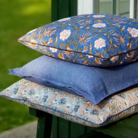  Kissen Flora Kobalt 50 x 50 cm