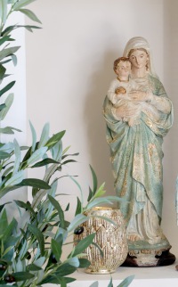  FIGUR Sancta Maria mit Jesukind H 57 cm