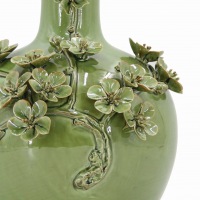  KERAMIK ATELIER Vase Blütenfein grün