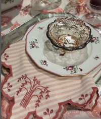  SERVIETTE Eden Millerighe Rosa Corallo