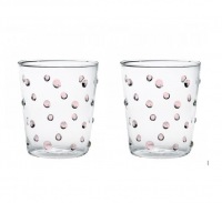  2-er Set Gläser Fancy Dots, rosa