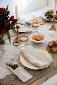  JUST PURE LINEN Tischläufer Ornament 36x180 cm