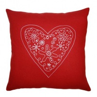  Wollkissen Herz rot 45 x 45 cm