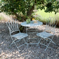  Set Tisch und 2 Stühle Normandie blau