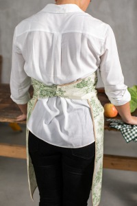  Bustier Schürze Toile de Jouy grün