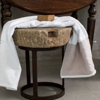  Handtuch Bauhaus Weiß Puderrosa 100 x 150 cm