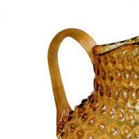  GLASKUNST Krug Tautropfen honig