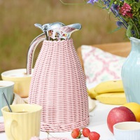  THERMOSKANNE Rattan rosa