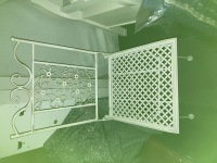  Sonderanfertigung Tischdecke Toile de Jouy, 180 x 230, coated, Volant Toile de Jouy, unbehandelt