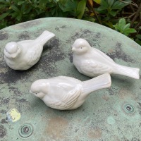  3-er Set Vögel weiss