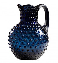  GLASKUNST Krug Tautropfen blau