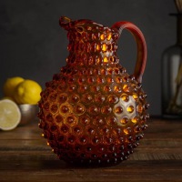  GLASKUNST Krug Tautropfen honig