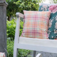  Lazis Karo orangepink Kissen, 50x50 cm