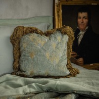  Kissen Castello salbeigrün-gold-silber 45 x 45 cm