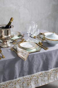  MANUFAKTUR  Tischdecke Venaria Grey Linen