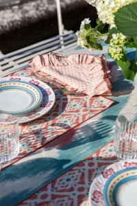  SERVIETTE Gitane Vichy Rosa Corallo