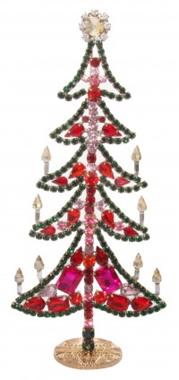  GABLONZER Weihnachtsbaum Bijouterie rot-grün