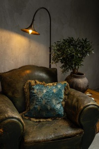  Kissen Castello petrol-gold-silber 45 x 45 cm