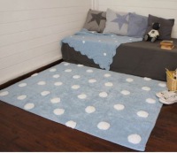  Polka Punkte Blau Weiss 120 x 160 cm