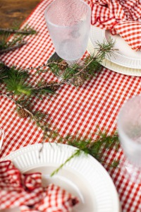  Tischdecke Vichy Karo Rot fleckenabweisend 180 x 220 cm