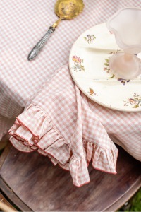  SERVIETTE Gitane Vichy Rosa Corallo