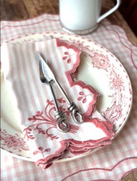  SERVIETTE Eden Millerighe Rosa Corallo