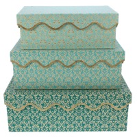  Meander Geschenkbox 3-er Set türkis