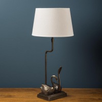  Objet Lampe mit Schirm Schwäne