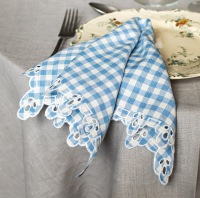  MANUFAKTUR Serviette Amalfi Vichy Karo blau