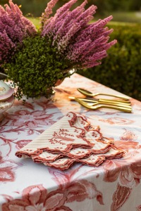  SERVIETTE Eden Millerighe Rosa Corallo