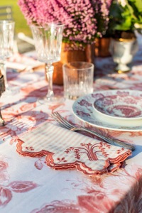  SERVIETTE Eden Millerighe Rosa Corallo