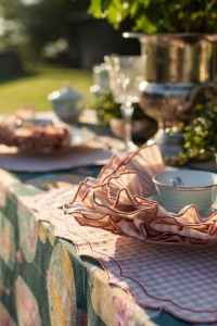  SERVIETTE Gitane Vichy Rosa Corallo