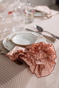  SERVIETTE Gitane Vichy Rosa Corallo